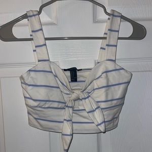 Forever 21 Pink Cropped Tie Front Tank Top